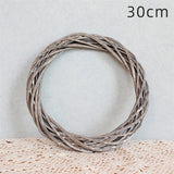 HULIANFU 2023 Grey Wicker Wreath Garland Decor 15/20/25/30cm Rattan Ring Artificial Flowers Garland Dried Flower Frame Craft Accessories