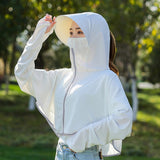Hulianfu Women Sunscreen Hat Ice Silk Clothing Summer Big Edge Outdoor Shirt Short Coat Uv Protection Boy Hat Sun?hat New