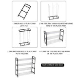 HULIANFU Shoe Rack Four Layers PP Storage Shoes Hanger Practical Shoes Shelf Household Supplies Slipper Black Creative