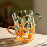 HULIANFU MDZF SWEETHOME 500ml Yellow Peach Cactus Glass Tea Milk Cups With Scale Coffee Mug Party Creative Drinkware Tumbler Water Cups