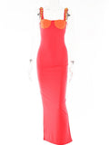 hulianfu Elegant Strapless Sexy Bodycon Maxi Dress Women Sleeveless Backless Long Party Dress Slim Casual Party Dress Vestidos