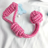 HULIANFU MZHQ 1 Solid color Cotton Rope Braided Labrador Training Molar Teeth Bite-Resistant Teeth Cleaning Dog Pet Toy Ball Dog Supplies