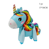 HULIANFU Rainbow Unicorn Balloon Number Foil Globos 1 2 3 4 Years Old Birthday Party Decoration Kid Unicorn Theme Party Wedding Balls Toy