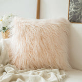 HULIANFU Soft Fur Plush Cushion Cover Home Decor Pillow Covers Living Room Bedroom Sofa Decorative Pillowcase 45x45cm Shaggy Fluffy Cover