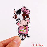 HULIANFU Mushroom Applique Embroidered Patches On Kids Clothes DIY Iron On Patches Cartoon Patches For Clothing Stickers Animal Badges