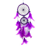 HULIANFU Mini Car Dream Catcher Beaded Natural Feathers Handcraft Chic Hanging Ornaments Mirror Room Bedroom Wall Decor