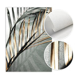 HULIANFU Nordic Wall Art Golden Palm Leaf Plant Canvas Painting Poster Print Botanical Scandinavian Decoration Picture Artwork Home Decor