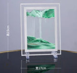 HULIANFU Moving Sand Art Picture Round Glass 3D Deep Sea Sandscape In Motion Display Flowing Sand Frame Sand Painting