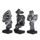 HULIANFU Nordic Simple Abstract Sculpture Figurine Ornaments Silence Is Gold Office Home Decoration Accessories Modern Art Resin Decor