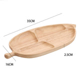 HULIANFU Whole Wood Wood Irregular Oval Solid Wood Pan Plate Fruit Dishes Saucer Tea Tray Dessert Dinner Plate Tableware Set
