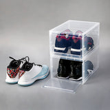 HULIANFU Shoe Storage Box Home Hallway Stackable PP Shoe Organizer Case Sneaker Storage Box, Transparent