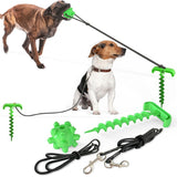 HULIANFU Training Stakes Portable Dog Leash Pile Tie-Out Stick Chew Toy Elasticity Chain for Outdoor Camping Backyard pet leash