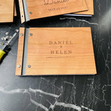 HULIANFU Personalized Guestbook Sign For Wedding Custom Rustic Memory Wooden Guest Signatures Book Album Baptism Mariage Decoration
