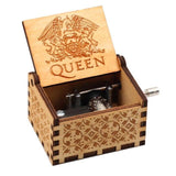 HULIANFU New Black Castle In The Sky Queen  Music Box Wooden Music Box Birthday Gift Antique Carved Wooden Handle