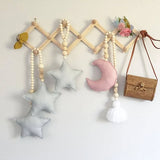 HULIANFU Nordic Kids Room Love Moon Star Shaped Cotton Hanging Decoration Scandinavian Kids Baby Bedroom Room Interior Decor Supplies