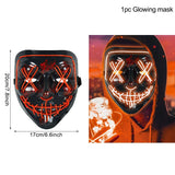 HULIANFU LED Halloween Mask Luminous Glow In The Dark Mascaras Halloween Party Costume Cosplay Masques Horror Props Neon light Masquerade