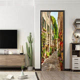HULIANFU 2023 Modern PVC Door Sticker Self Adhesive Vinyl Silver Water Wave Pattern Waterproof Wall Sticker Home Decor Wallpaper