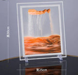 HULIANFU Moving Sand Art Picture Round Glass 3D Deep Sea Sandscape In Motion Display Flowing Sand Frame Sand Painting