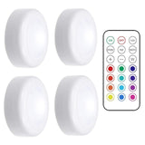 HULIANFU LED Puck Light Remote Control Dimmable Wireless Touch Sensor Battery Operated Portable Kitchen Hallway Closet Cabinet Night Lamp