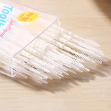 HULIANFU Toothpick 50 Pieces Double Superfine Tooth Stick Dental Brush Bamboo Stick Dental Oral Care Clean Teeth Food Residue toothpick