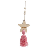 HULIANFU Nordic Style Wall Hanging Ornament For Photography Props Cute Star Shape Wooden Beads Tassel Pendant Baby Room Decoration