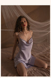 hulianfu Luxury Sexy Women Silk Kimono Bathrobe Purple Bride Bridesmaid Wedding Robe Set Lace Sleepwear Casual Home Clothes Nightwear