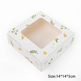 HULIANFU StoBag 5pcs Egg Yolk Crisp Cookie Baking Packing Box Donuts Chocolate Gift Clear Window Birthday Christmas Event &amp; Party Favors
