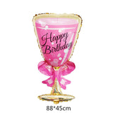 HULIANFU Wine Bottle Glass Balloon Aluminum Foil Balloons Birthday Celebration Decoration Wedding Anniversary Party Decorations Globos