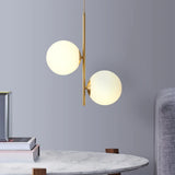 HULIANFU Modern simple Coppery Restaurant Pendant light luxury Bedside Nordic designer Creative personalized Acrylic ball G9 Hanging lamp