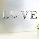 HULIANFU Room Decor Decorative Mirrors Wall Stickers Letter LOVE DIY Aesthetic Mirror Stickers For Living Room Espejos Decorativos