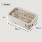 HULIANFU Wheat straw lunch box for kids plastic food storage container snacks box japanese style bento box with tableware soup cup