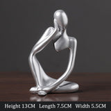 HULIANFU Thinker Statue Abstract Figure Sculpture Mini Character Statue Ornaments For Home Desktop Furnishings Home Decor Birthday Gift