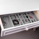 HULIANFU Jewelry Box Showcase Drawer Storage Multi-Grids Classification Storage Flannel Necklace Rings Earrings Storage Case for Home
