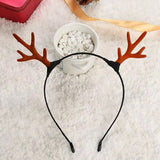 HULIANFU 2023 Christmas Headband Reindeer Antlers Horn Flower Hair Band Clasp Headwear for Kids Adult New Year Navidad Party Halloween Cosplay