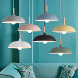HULIANFU Nordic Modern LED E27 Oak Pendant light plate Hanging Lights Home improvement Iron and Oak decoration Pendant lamp