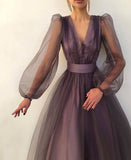 hulianfu hulianfu A line Evening Dress Promdress Short Simple Evening Gown Long Sleeves Robe De Soiree Formal Party Dresses Custom made