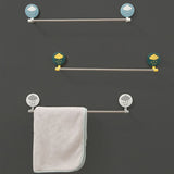 HULIANFU Towel rack free perforated bathroom bathroom seamless self-adhesive rack hook wall-mounted stainless steel towel bar