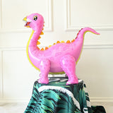 HULIANFU Large 4D Walking Dinosaur Foil Balloons Jungle Animal Boys Birthday Party Decors Jurassic  Standind Dragon Kids Toys Air Globos