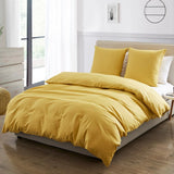 HULIANFU Modern 55% Linen 45% Cotton Bedding Sets Solid Color Bed Set Duvet Cover French Shams Simplicity Bedclothes For Home Sing/Queen
