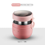 HULIANFU Portable Breakfast Cup With Lid and Spoon Multifunction Oatmeal Cup Cereal Nut Yogurt Mug Snack Cups Small lunch box soup bowl