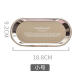 HULIANFU Stainless Steel Black Tea Tray Plate Dessert Cake Fruit Dish Letter Plates Cosmetics Storage Trays Jewelry Display Home Decor