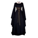 Medieval Renaissance Court Cosplay Viking Gothic Halloween Costume Women Dress Bandage Slim Retro Irregular Vintage Vestido