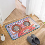 HULIANFU Retro Cassette Music Tape Floor Mat Multiple Choice Funny Entrance Door Mat Living Room Kitchen Non-Slip Carpet Bathroom Doormat