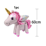 HULIANFU Unicorn Balloon Decoration Happy Birthday Party Supplies Foil Letter Balloon Globos Balony Banner Streamer Baby Shower Balloons