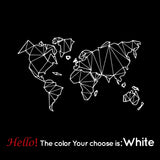 HULIANFU Large Size Geometric World Map Wall Sticker Vinyl Mural Removable Bedroom Decor Stickers Home Living Room Decoration Accessories