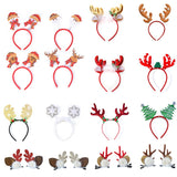HULIANFU 2023 Christmas Headbands Santa Tree Elk Antlers Headband Kids Adult Headwear Reindeer Ornaments Christmas Decor Party Cosplay Gifts