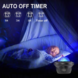 HULIANFU LED Galaxy Projector Ocean Wave LED Night Light Music Player Remote Star Rotating Night Light Gift For kids Bedroom Lamp