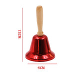 HULIANFU 2023 Christmas Hand Bell Santa Claus Jingle Bells  Gold Silver  School Handbell Restaurant Call Bell Service Supplies Xmas Decoration