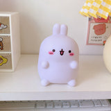 HULIANFU W&amp;G Kawaii Night Light Cartoon Creative Night Light Unplugged Bunny Decoration Bedroom Bedside Lamp Desk Lamp Home Decoration
