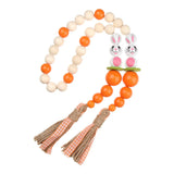 HULIANFU Natural Wood Bead Garland With Jute Rustic Wall Hanging Tassels String Handmade Garland Farmhouse Ornament DIY Home Decoration